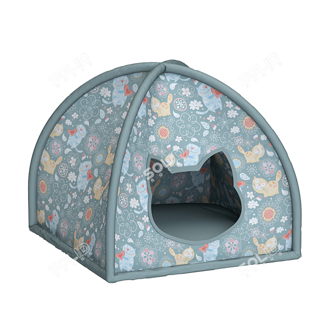 Cozy Critter Tent: Fun and Vibrant Bed for Pets 3D model image 7