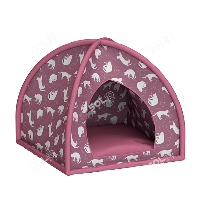 Cozy Critter Tent: Fun and Vibrant Bed for Pets 3D model image 8