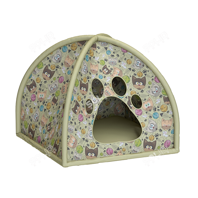 Cozy Critter Tent: Fun and Vibrant Bed for Pets 3D model image 9