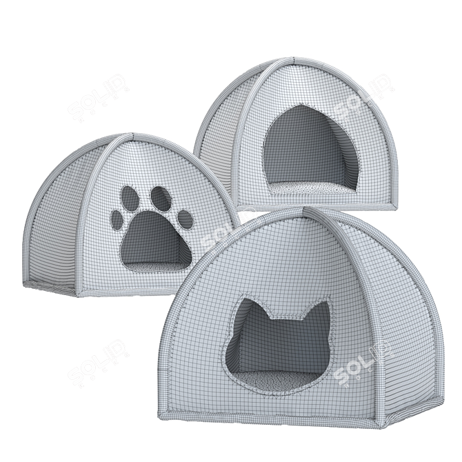 Cozy Critter Tent: Fun and Vibrant Bed for Pets 3D model image 3