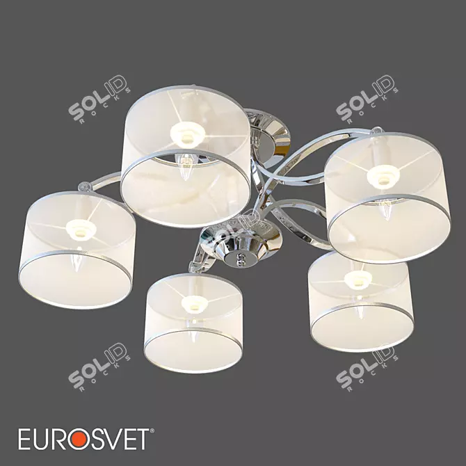 Smart Home Ceiling Chandelier: Eurosvet Fabiola 3D model image 1