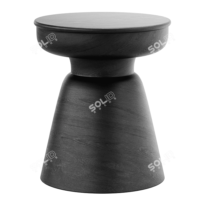 Sage Wisdom Stool: Matte Black 3D model image 2