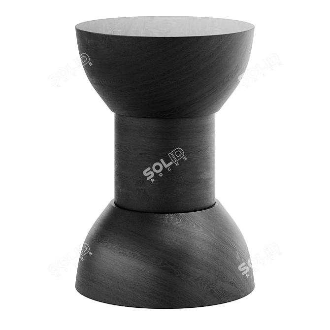 Sage Wisdom Stool: Matte Black 3D model image 3