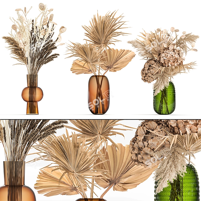 Elegant Harvest Bouquet 3D model image 1