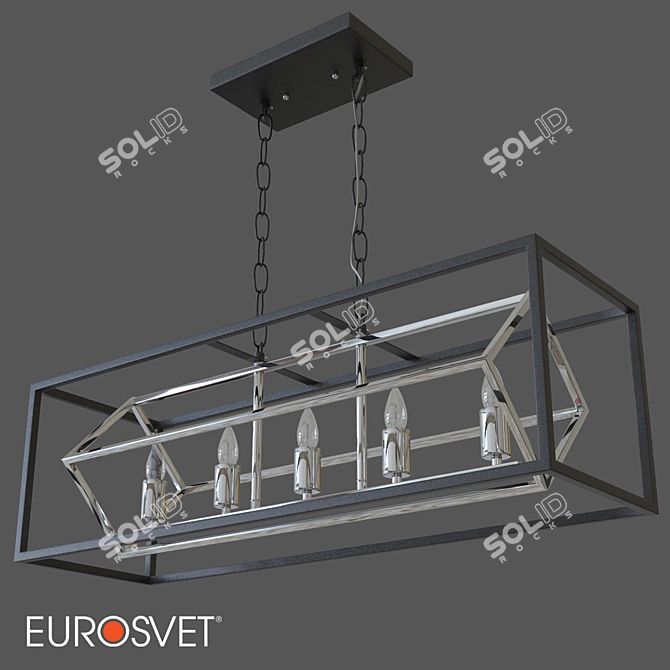 Industrial Black OM Pendant Lamp 3D model image 1