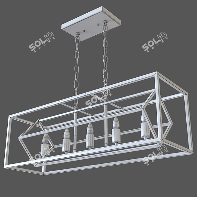 Industrial Black OM Pendant Lamp 3D model image 2