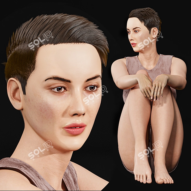 Title: Zen Pose: Ashlee Meditation Woman 3D model image 2