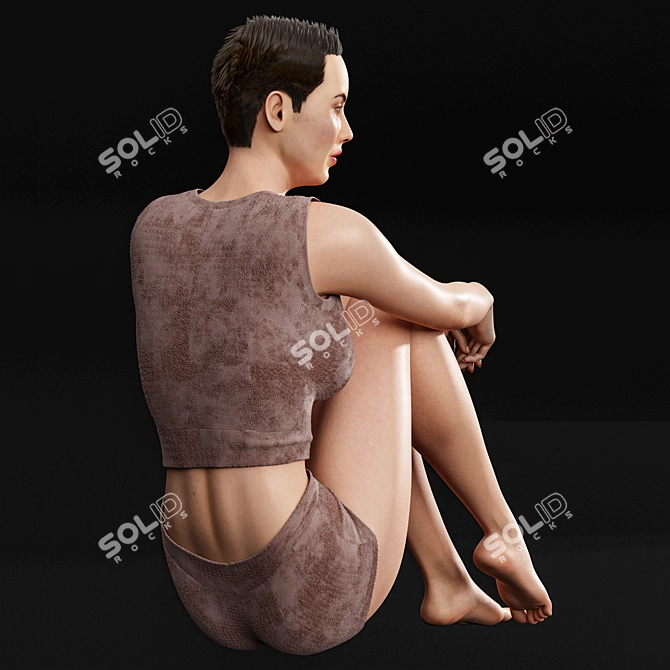 Title: Zen Pose: Ashlee Meditation Woman 3D model image 3