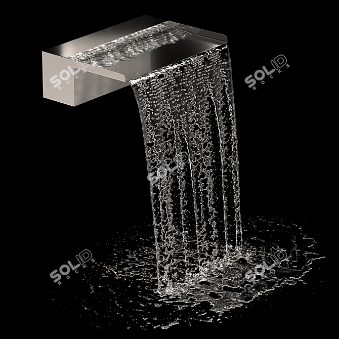 Stainless Steel Waterfall Fountain 3D model image 2