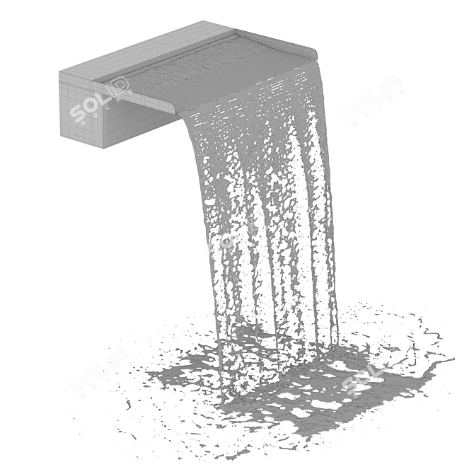 Stainless Steel Waterfall Fountain 3D model image 3