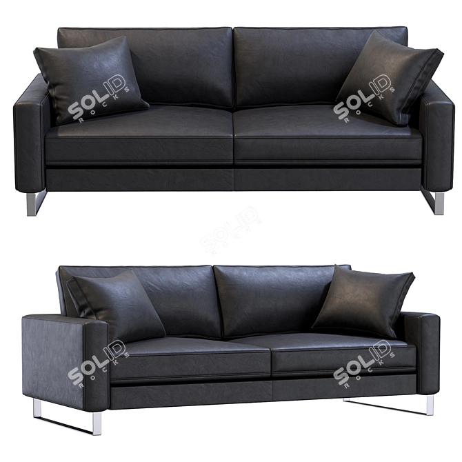 Modern Slide Leather Sofa 3D model image 3