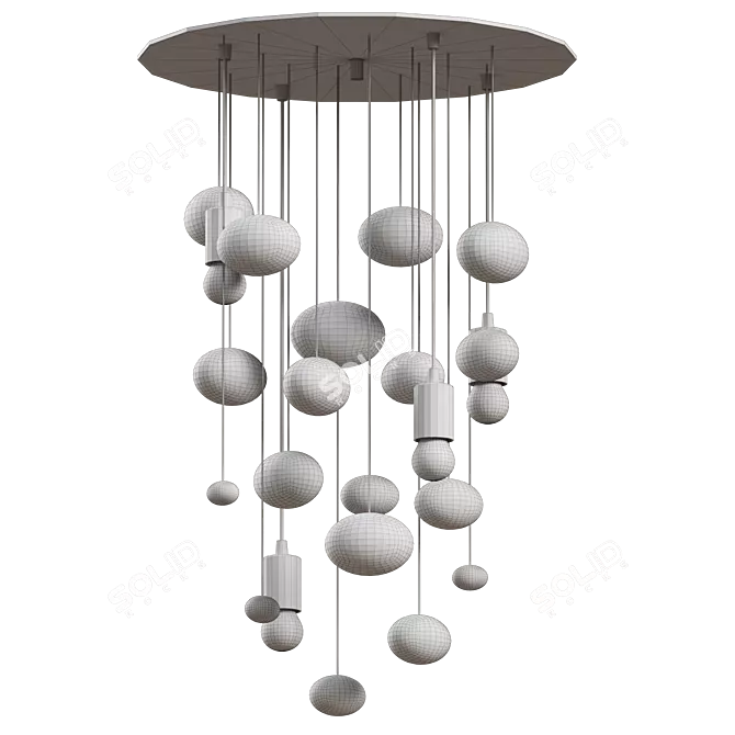 Elegant Salva Chandelier: Modern Lighting Design 3D model image 2