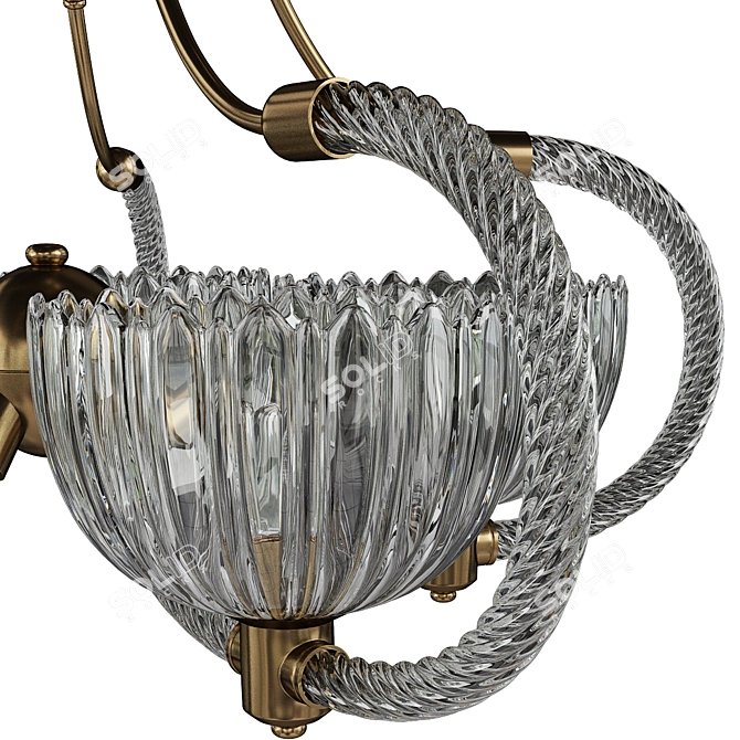 Venetian Murano Chandelier: Barovier et Toso Italian 3D model image 2