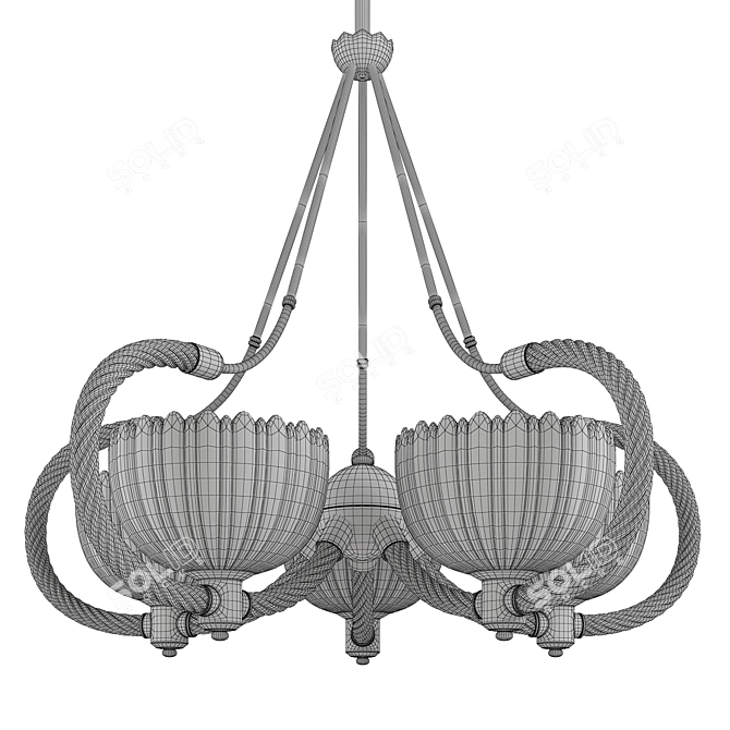 Venetian Murano Chandelier: Barovier et Toso Italian 3D model image 3