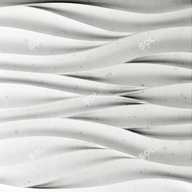 Wave Panel: 3D Decorative Gypsum 3D model image 1