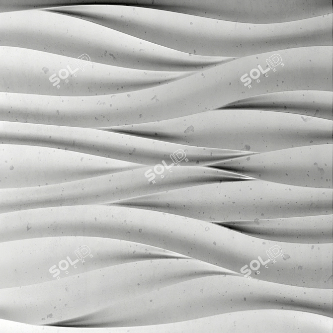 Wave Panel: 3D Decorative Gypsum 3D model image 3