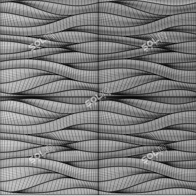 Wave Panel: 3D Decorative Gypsum 3D model image 5