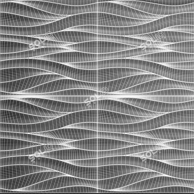 Wave Panel: 3D Decorative Gypsum 3D model image 6
