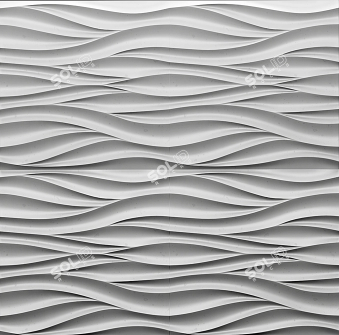 Wave Panel: 3D Decorative Gypsum 3D model image 7