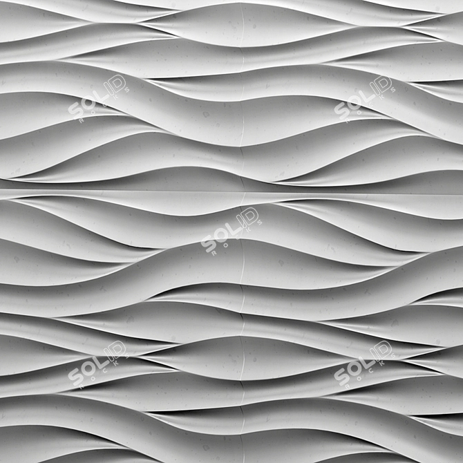 Wave Panel: 3D Decorative Gypsum 3D model image 8