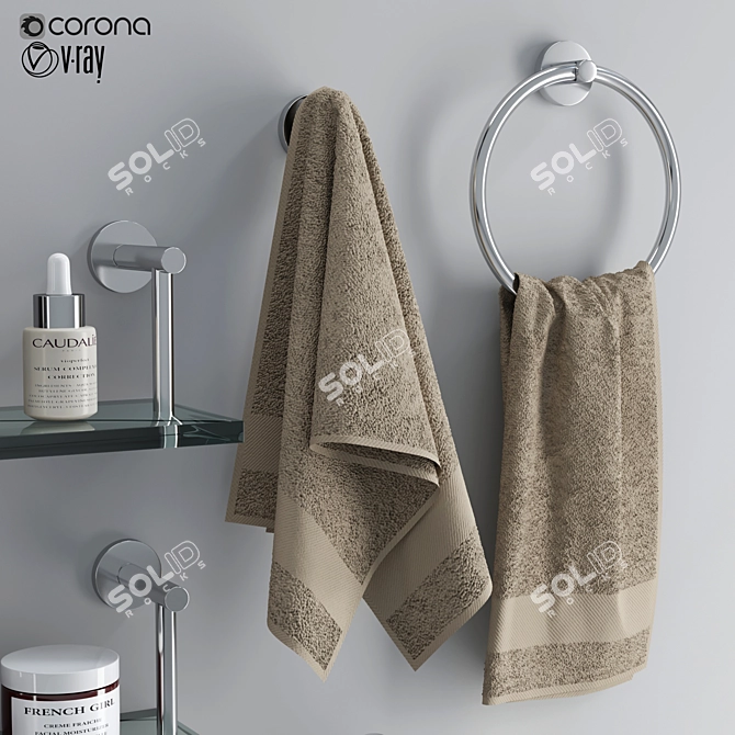 Luxury Bathroom Accessories Set 3D model image 4