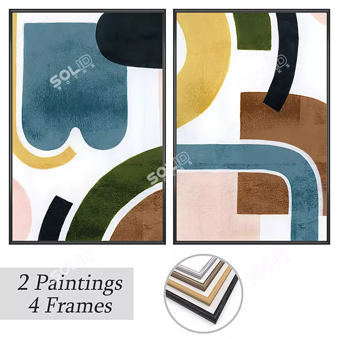 Elegant Wall Art Set 3D model image 1