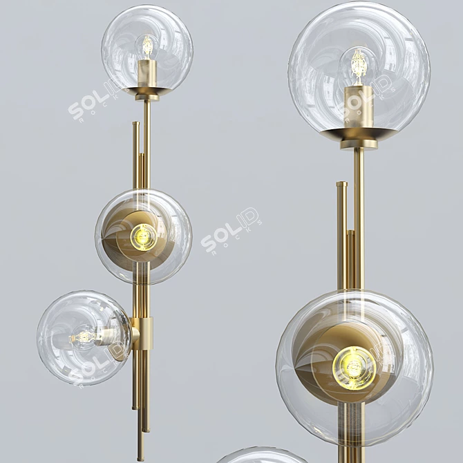 Modern Sconces with Spherical Lampshades 3D model image 1