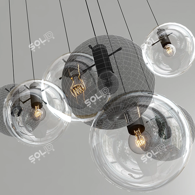 Spherical Hanging Lamp Collection 3D model image 4