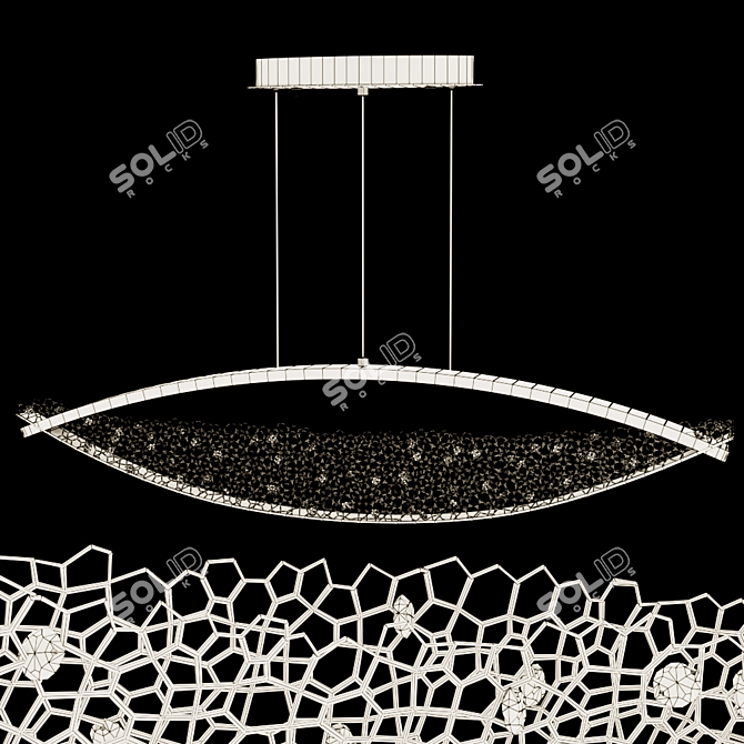 Crystal Glow LED Pendant Light 3D model image 2