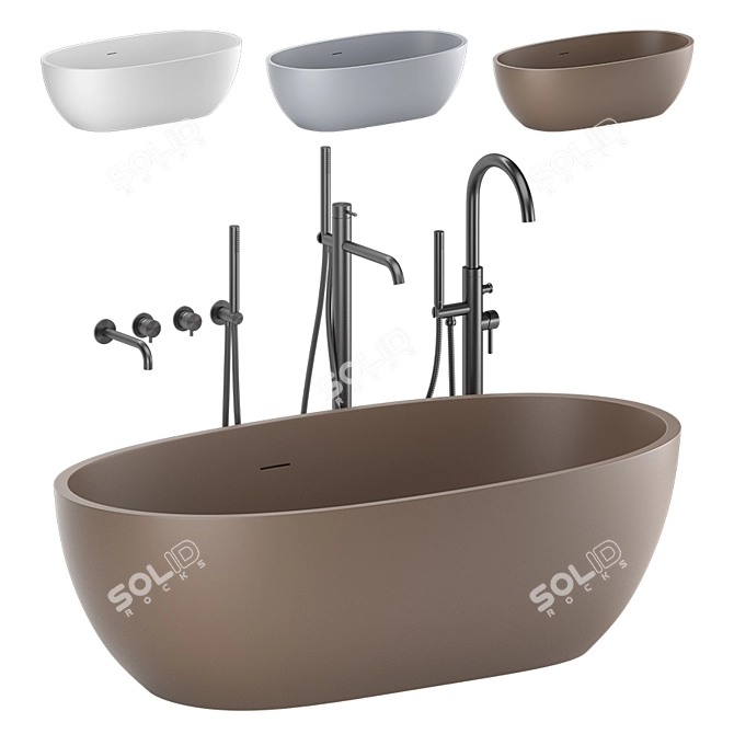 Cielo Shui Comfort: Stylish Italian Freestanding Bath 3D model image 1