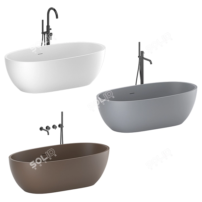 Cielo Shui Comfort: Stylish Italian Freestanding Bath 3D model image 2