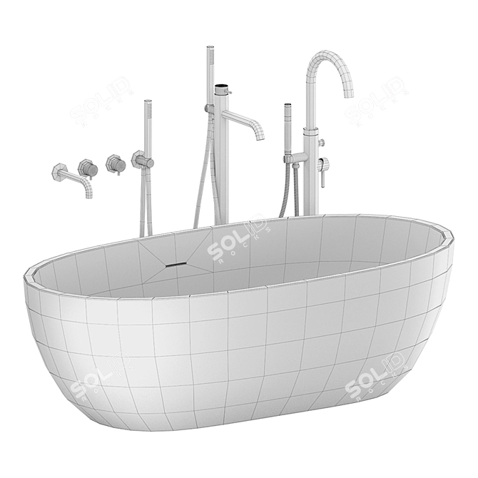 Cielo Shui Comfort: Stylish Italian Freestanding Bath 3D model image 3