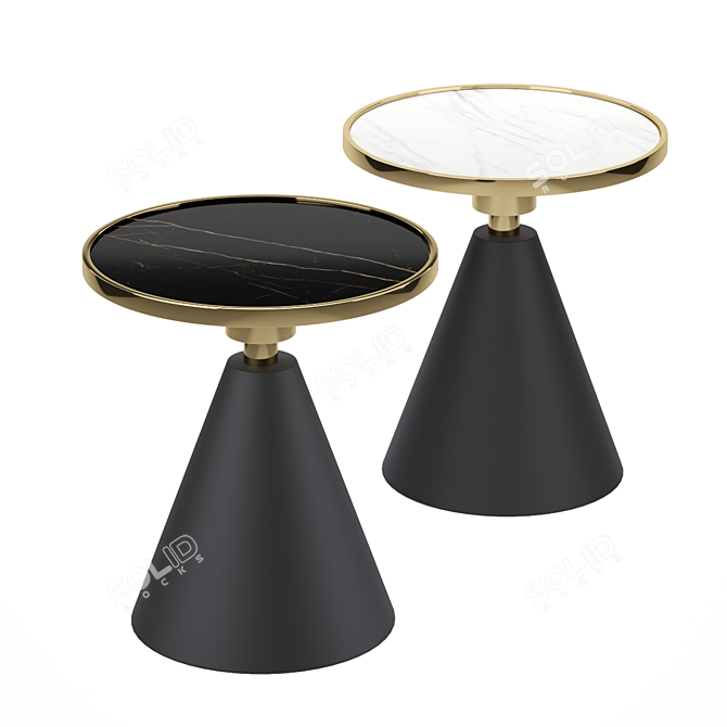 Sleek Italian Coffee Table Set 3D model image 1