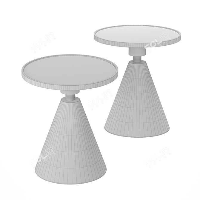 Sleek Italian Coffee Table Set 3D model image 4