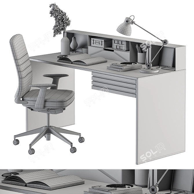 Elegant Essential Home Office 3D model image 7