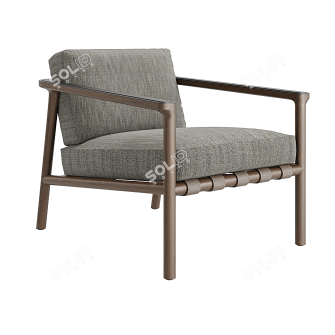 Gillis Wooden Armchair 3D model image 1