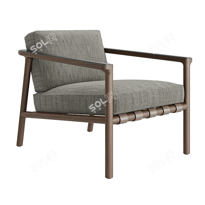 Gillis Wooden Armchair 3D model image 7