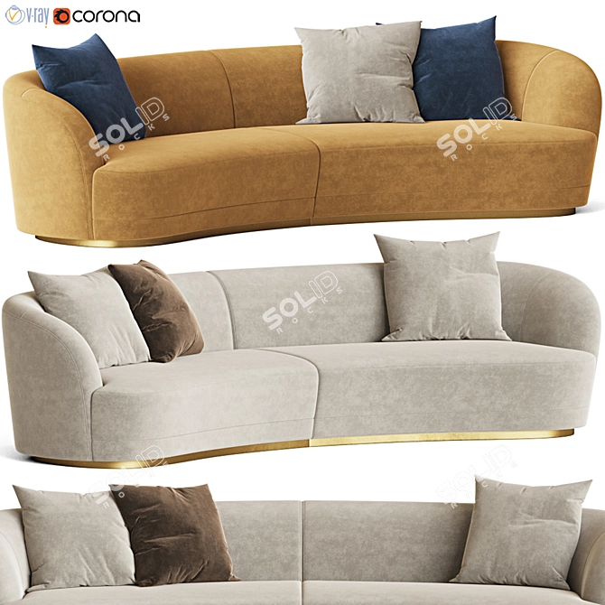 Barbara Modular Sofa: Stylish and Versatile 3D model image 1