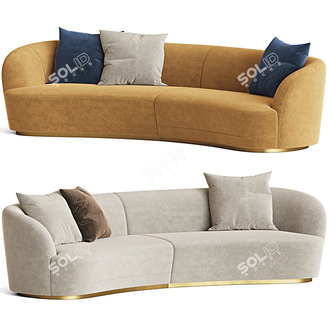 Barbara Modular Sofa: Stylish and Versatile 3D model image 2