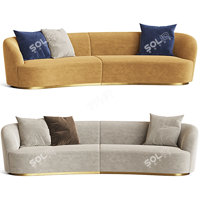 Barbara Modular Sofa: Stylish and Versatile 3D model image 3