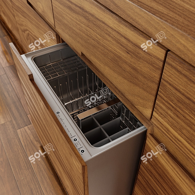 Modern Kitchen Cabinets Set 3D model image 4