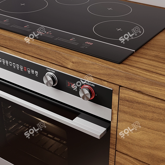 Modern Kitchen Cabinets Set 3D model image 5