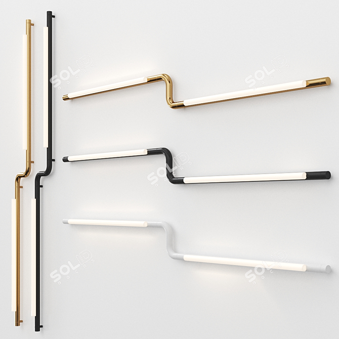 Pipeline CM3 Wall Lamp: Sleek and Stylish Illumination 3D model image 1