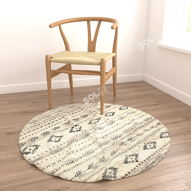 Round Rugs Set: Versatile 3D Models 3D model image 2