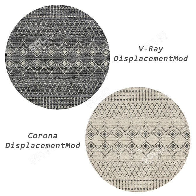 Round Rugs Set: Versatile 3D Models 3D model image 3