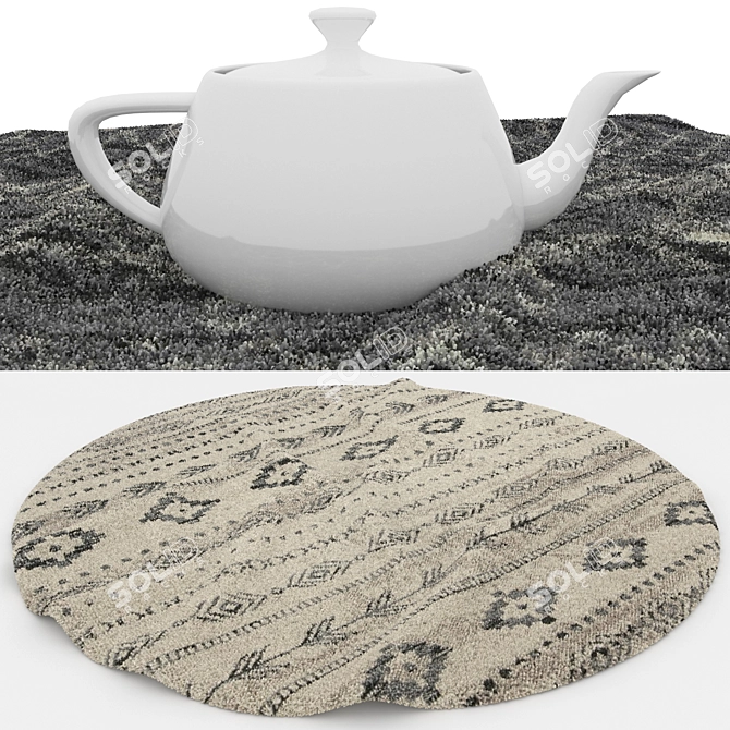 Round Rugs Set: Versatile 3D Models 3D model image 4