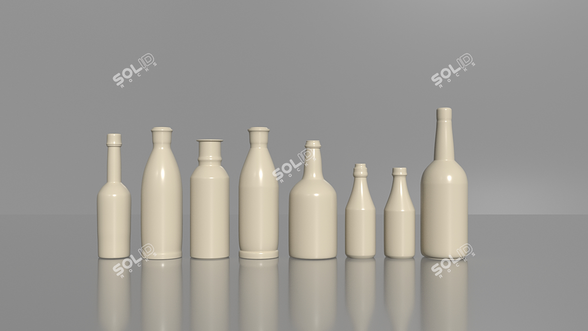 8-Piece Assorted Bottle Set 3D model image 1