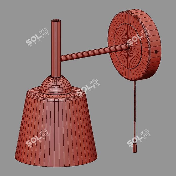 Fresco Glass Shade Wall Lamp 3D model image 2