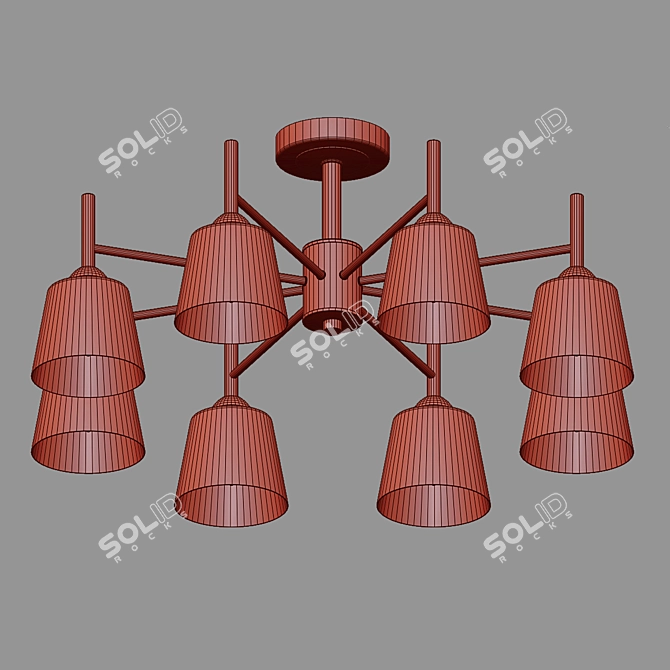 Fresco Ceiling Chandelier Eurosvet 3D model image 2