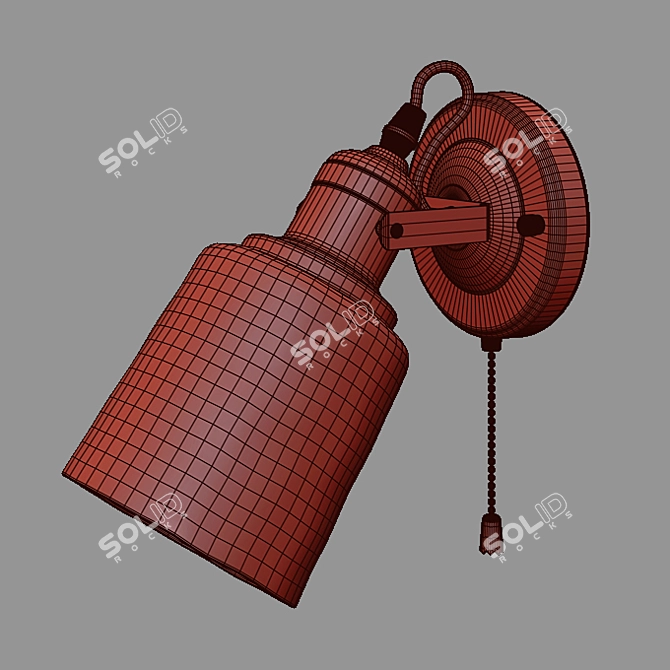 Astor Loft Style Wall Lamp 3D model image 2